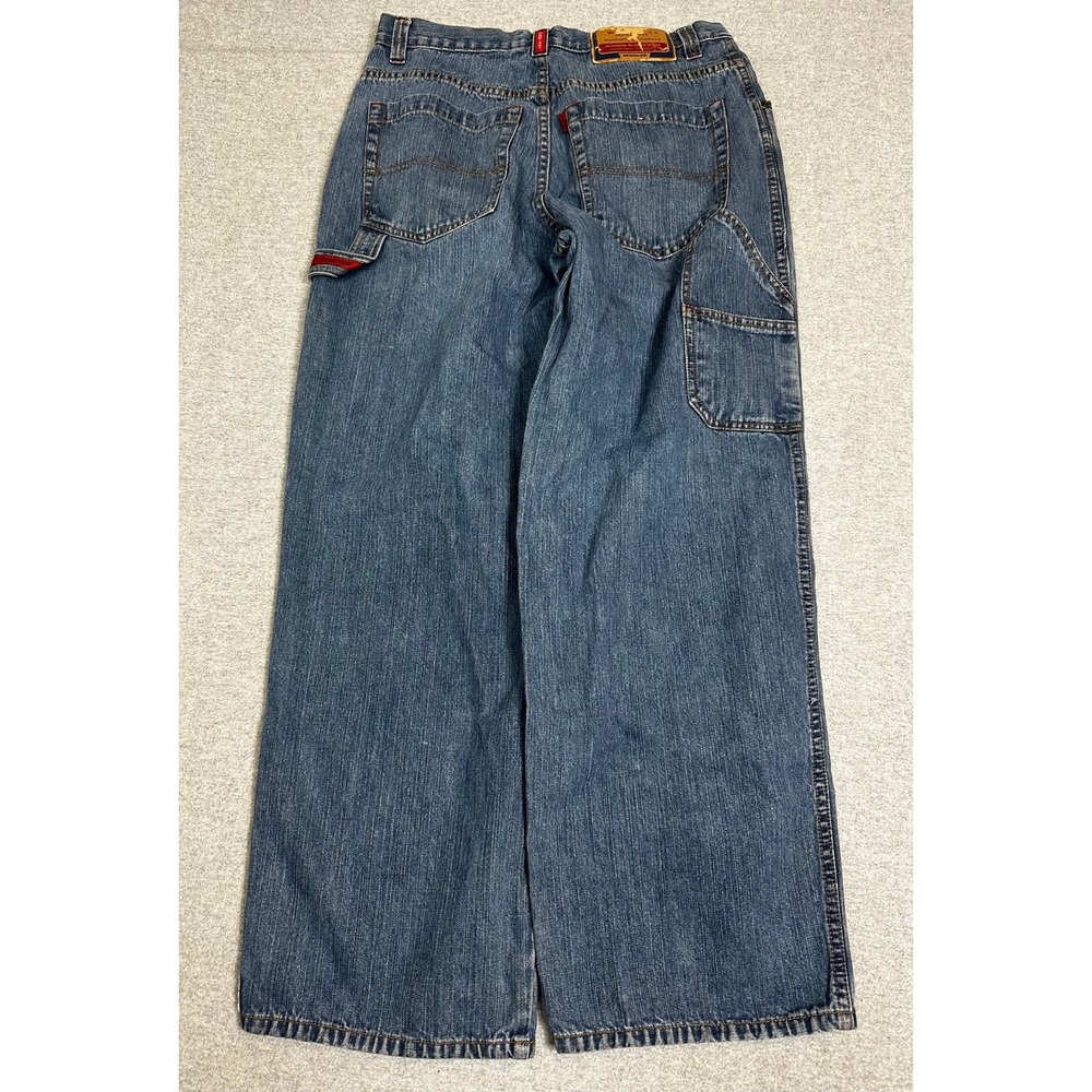 Wearfirst Utility Jeans Mens 31x28 Blue Baggy Wide Leg Hammer Loop Skater Y2K
